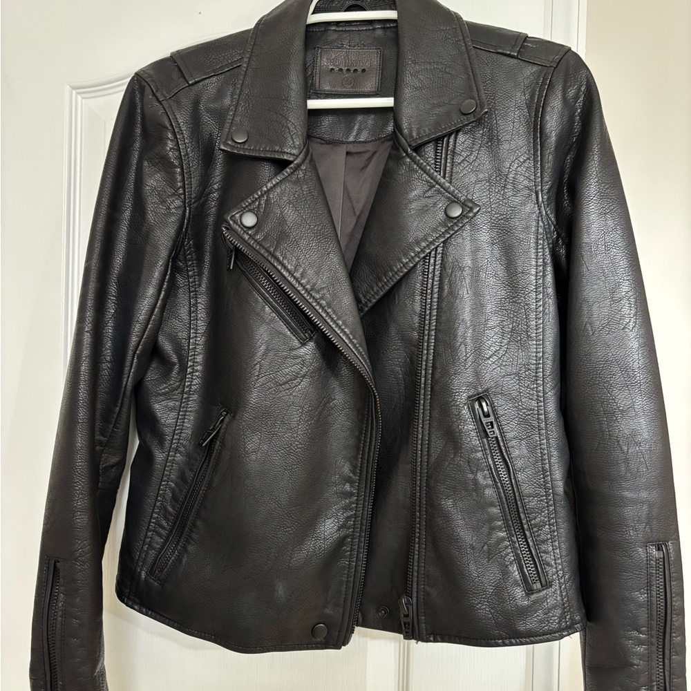 Blank NYC Dark Motto Leather Style Jacket